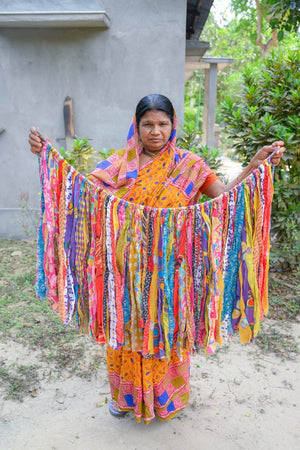 Saree Wall Hanging - Asha Project Kantha - Saree - Handmade