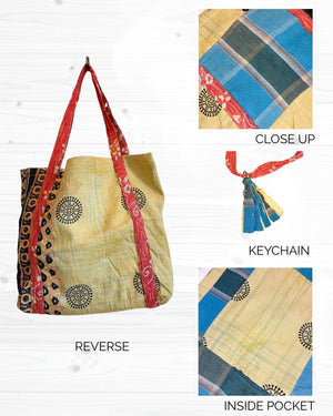 Vintage Kantha Bag - Asha Project Kantha - Saree - Handmade