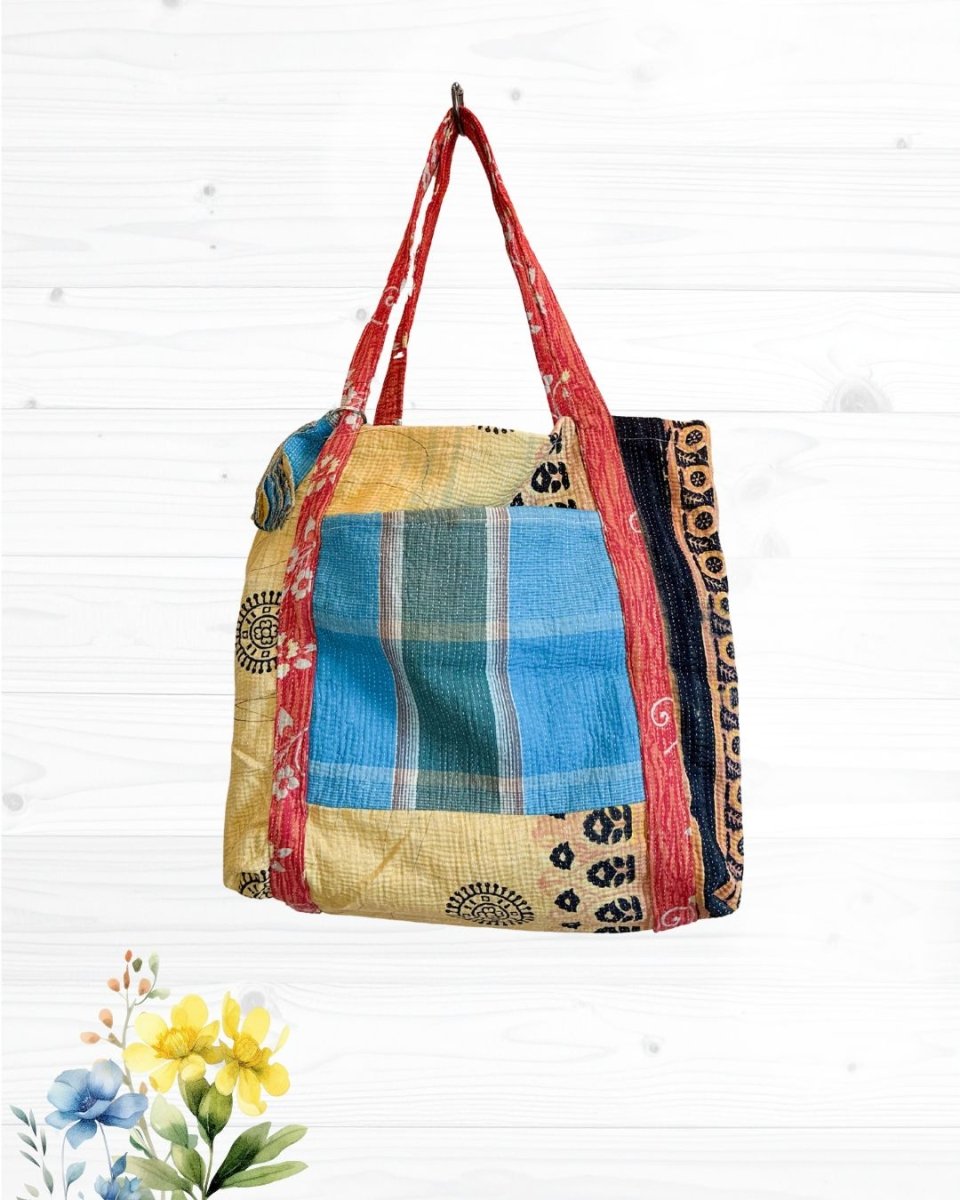 Vintage Kantha Bag - Asha Project Kantha - Saree - Handmade