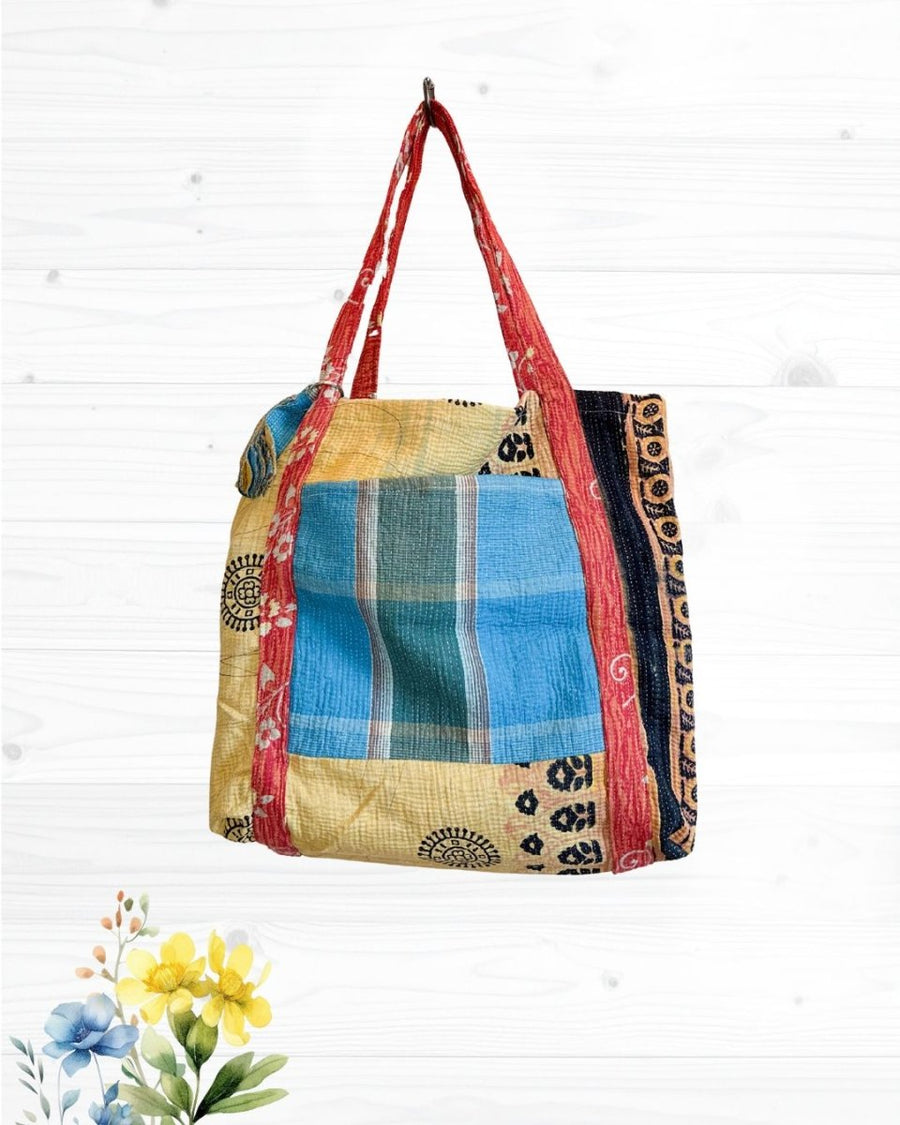 Vintage Kantha Bag - Asha Project Kantha - Saree - Handmade