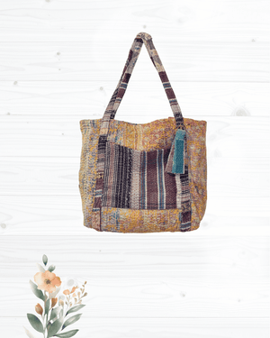 Vintage Kantha Bag - Asha Project Kantha-Saree-Handmade