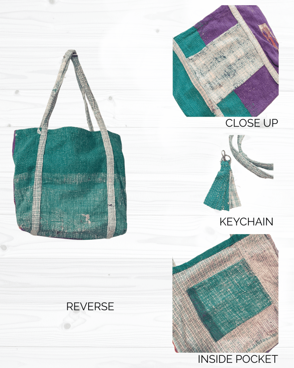 Vintage Kantha Bag - Asha Project Kantha-Saree-Handmade