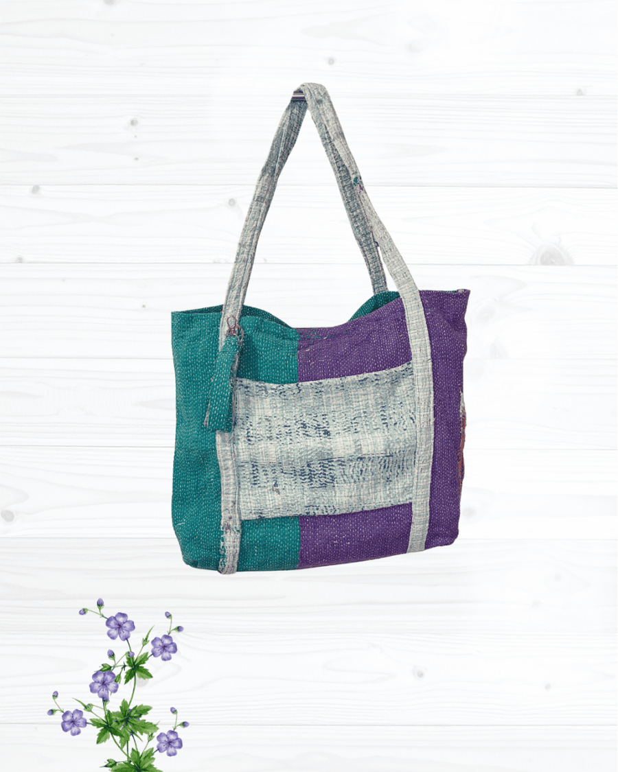 Vintage Kantha Bag - Asha Project Kantha-Saree-Handmade