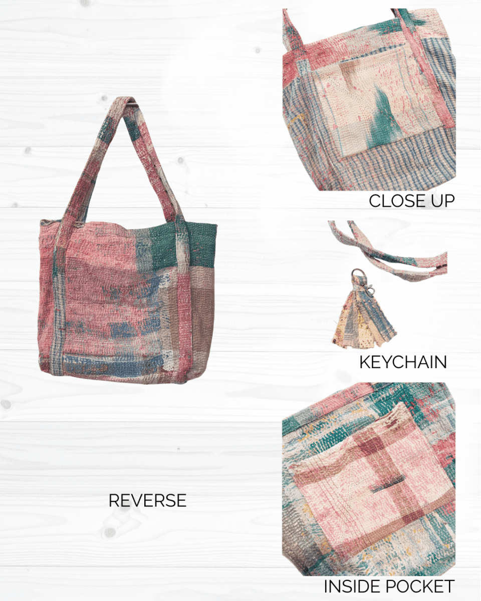 Vintage Kantha Bag - Asha Project Kantha-Saree-Handmade