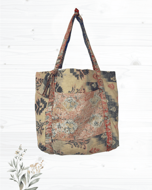 Vintage Kantha Bag - Asha Project Kantha - Saree - Handmade