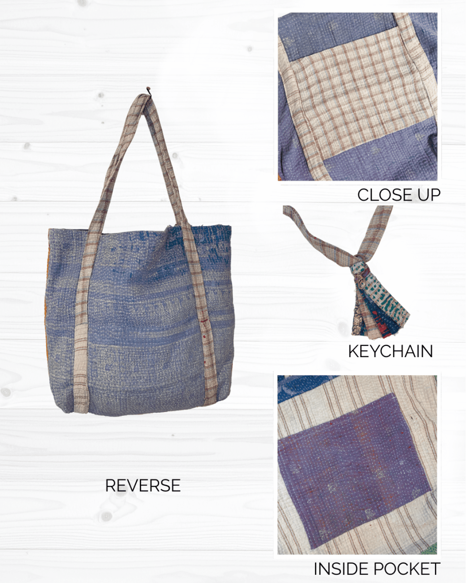 Vintage Kantha Bag - Asha Project Kantha - Saree - Handmade