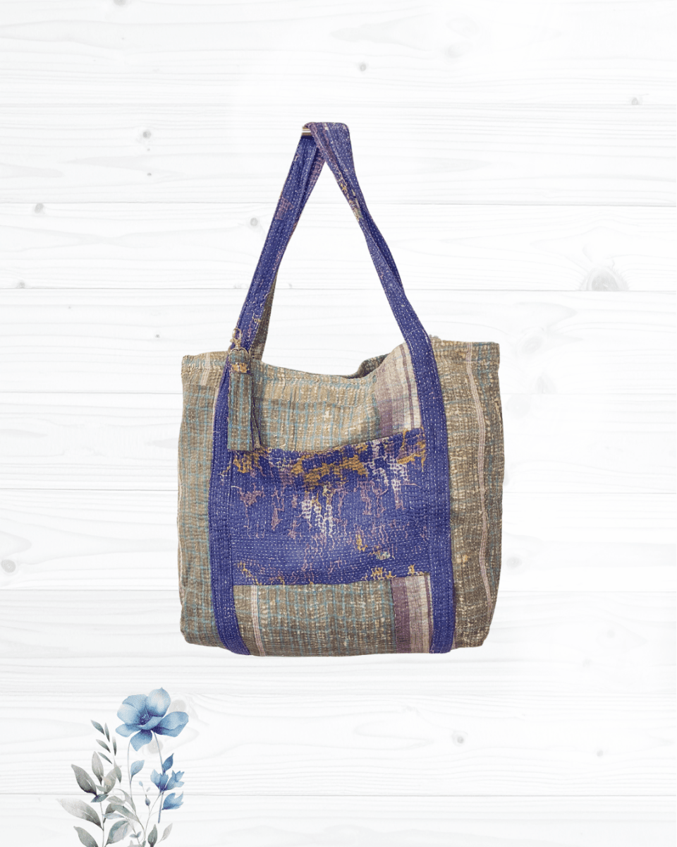 Vintage Kantha Bag - Asha Project Kantha-Saree-Handmade