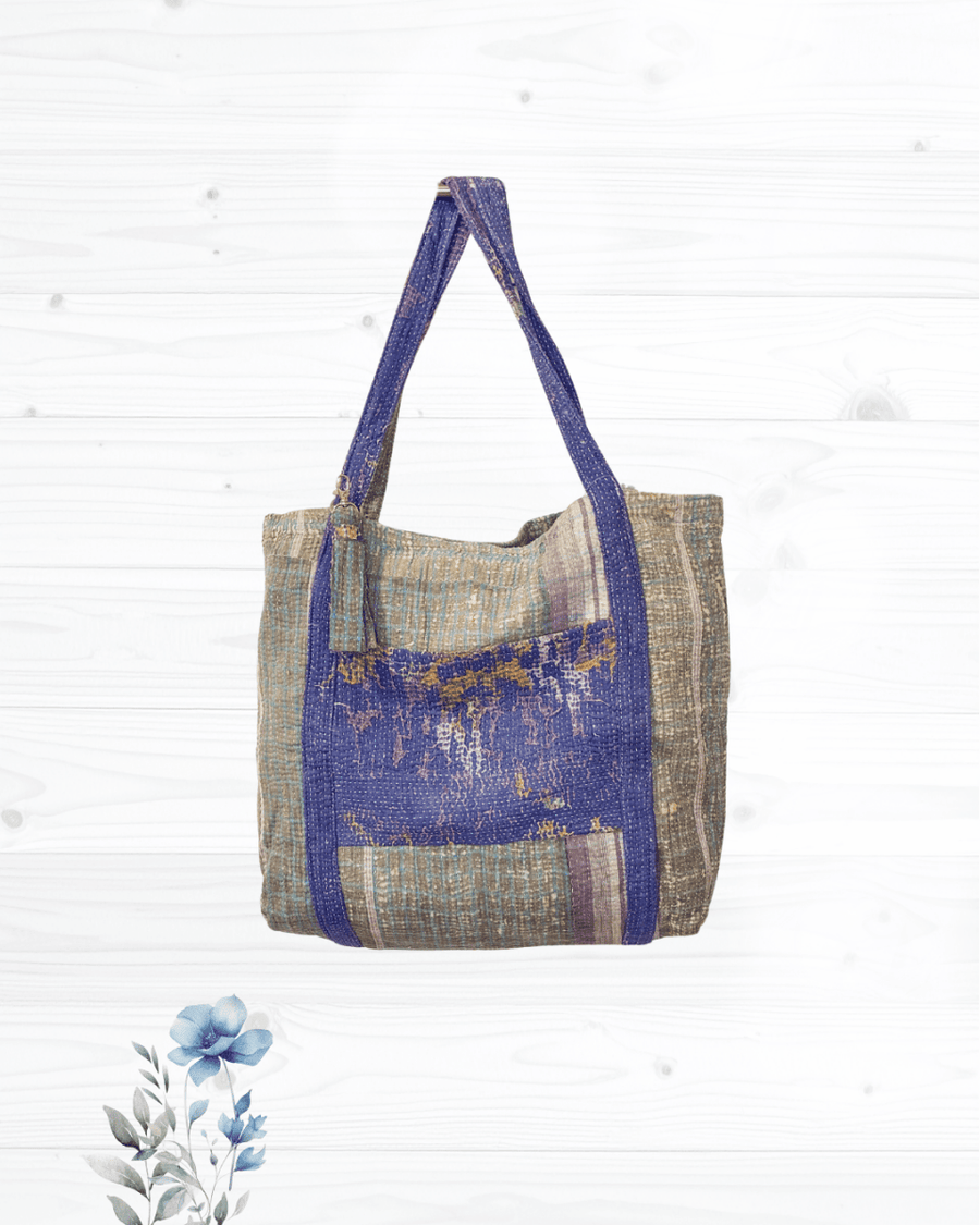 Vintage Kantha Bag - Asha Project Kantha-Saree-Handmade