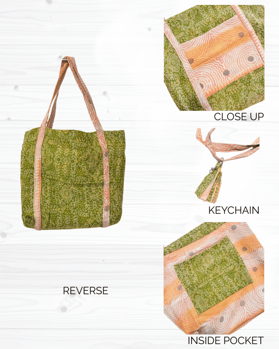 Vintage Kantha Bag - Asha Project Kantha-Saree-Handmade