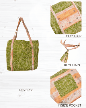 Vintage Kantha Bag - Asha Project Kantha-Saree-Handmade