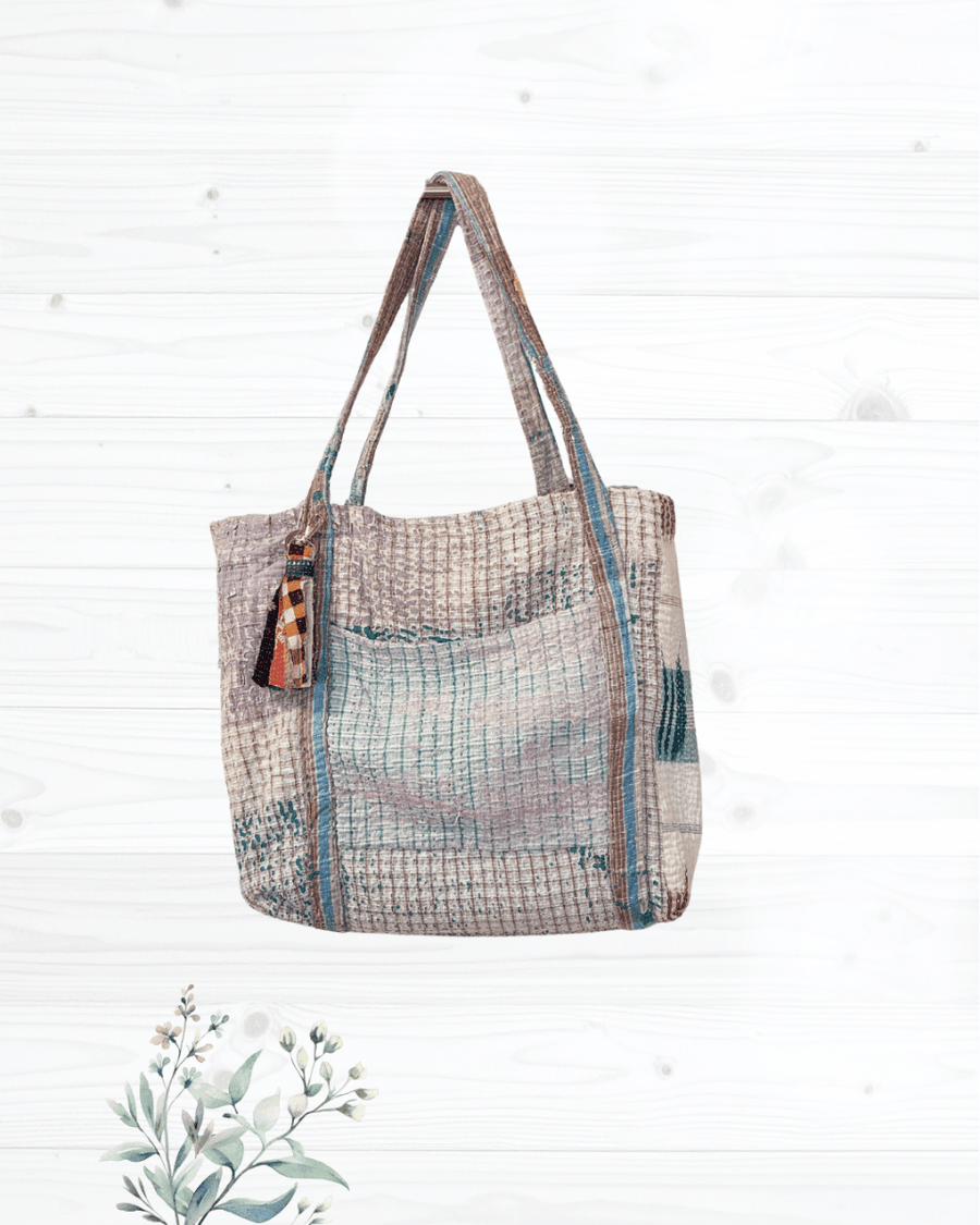 Vintage Kantha Bag - Asha Project Kantha-Saree-Handmade