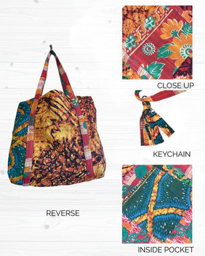 Vintage Kantha Bag - Asha Project Kantha - Saree - Handmade