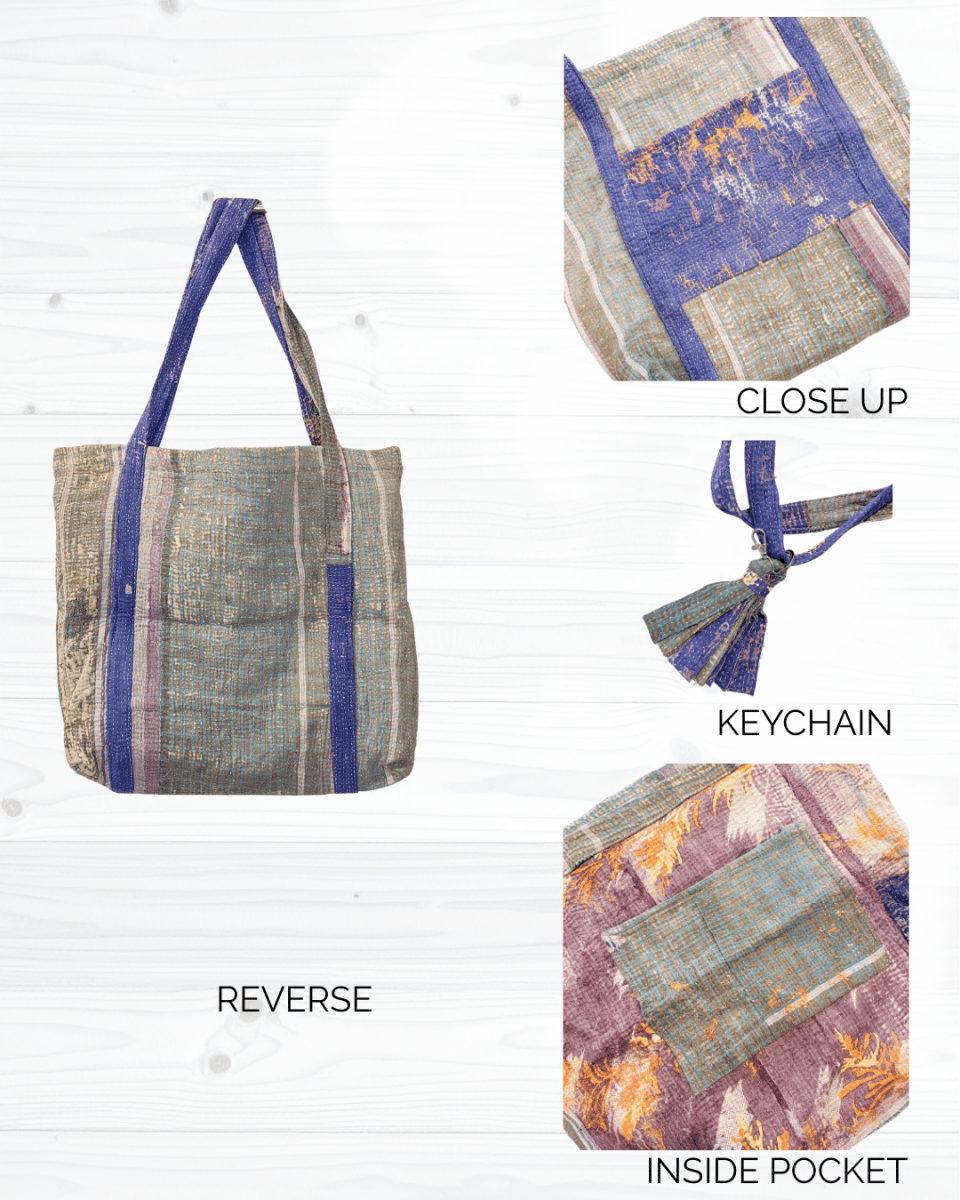 Vintage Kantha Bag - Asha Project Kantha-Saree-Handmade