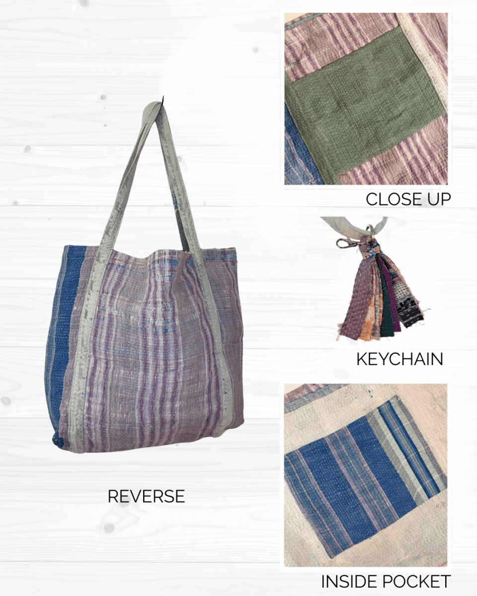 Vintage Kantha Bag - Asha Project Kantha - Saree - Handmade