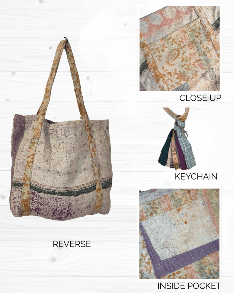Vintage Kantha Bag - Asha Project Kantha - Saree - Handmade