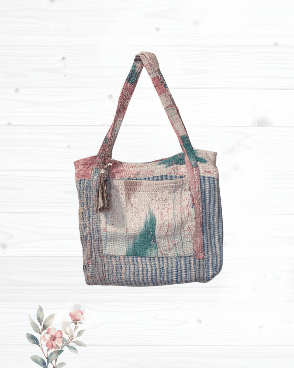 Vintage Kantha Bag - Asha Project Kantha-Saree-Handmade