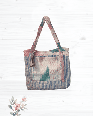 Vintage Kantha Bag - Asha Project Kantha-Saree-Handmade