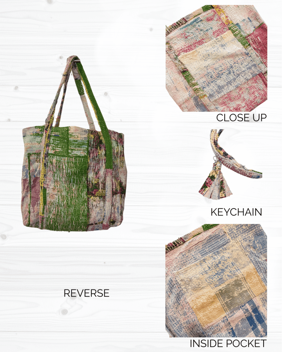Vintage Kantha Bag - Asha Project Kantha-Saree-Handmade