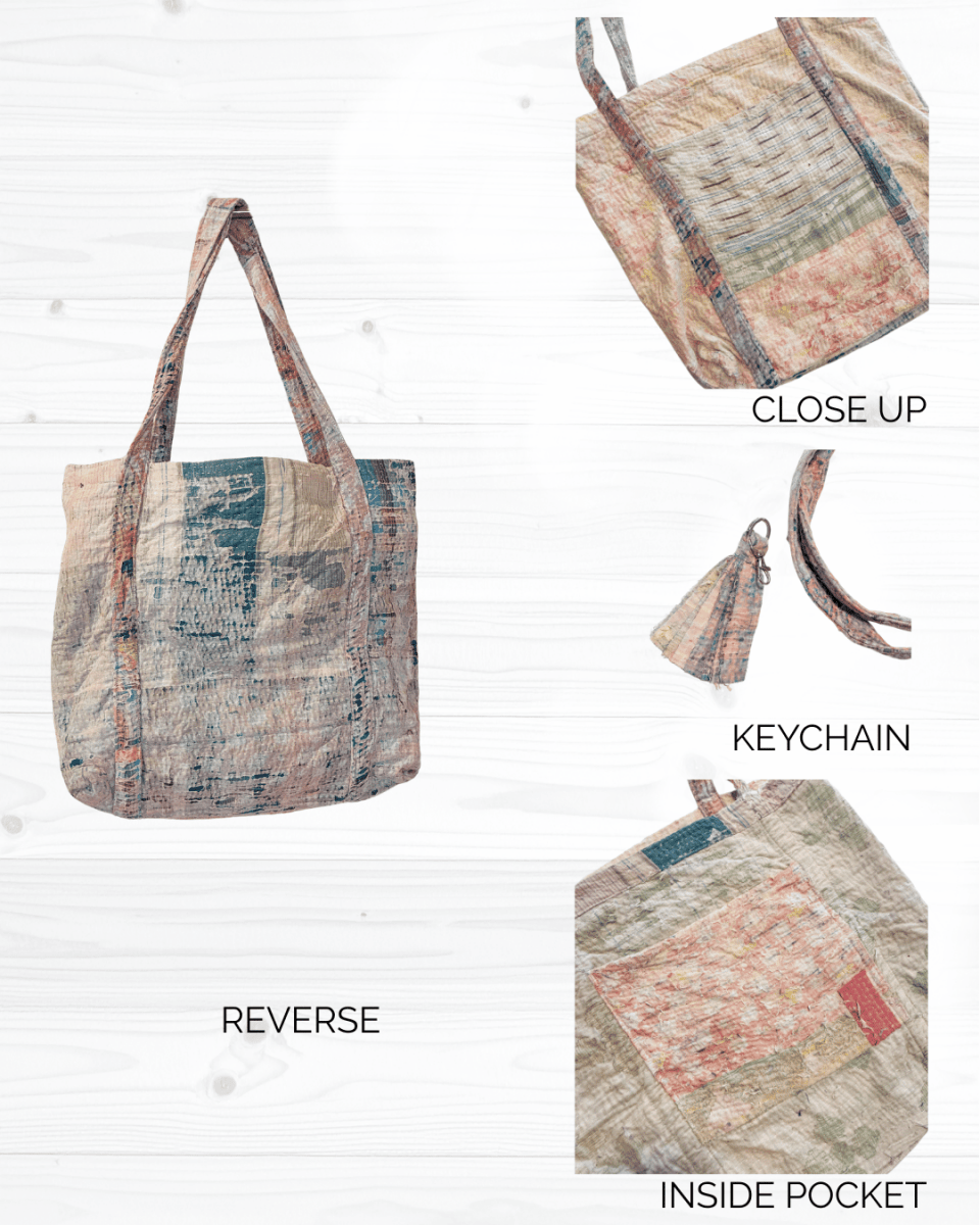 Vintage Kantha Bag - Asha Project Kantha-Saree-Handmade