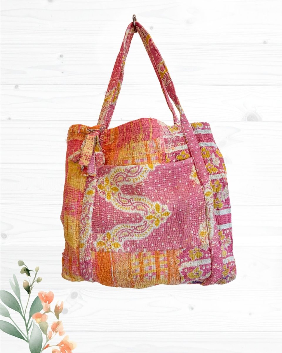 Vintage Kantha Bag - Asha Project Kantha - Saree - Handmade
