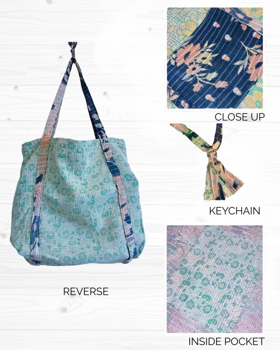 Vintage Kantha Bag - Asha Project Kantha - Saree - Handmade