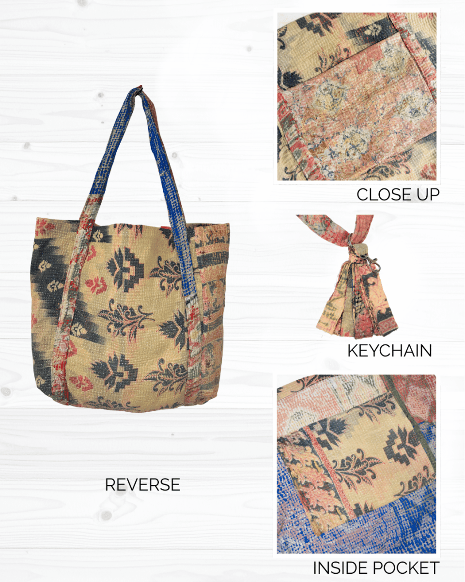 Vintage Kantha Bag - Asha Project Kantha - Saree - Handmade