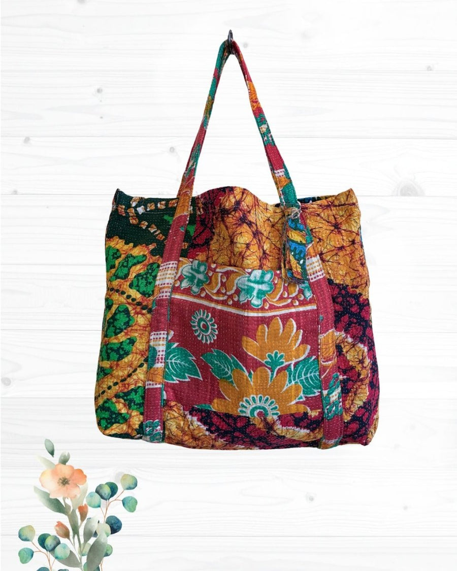 Vintage Kantha Bag - Asha Project Kantha - Saree - Handmade