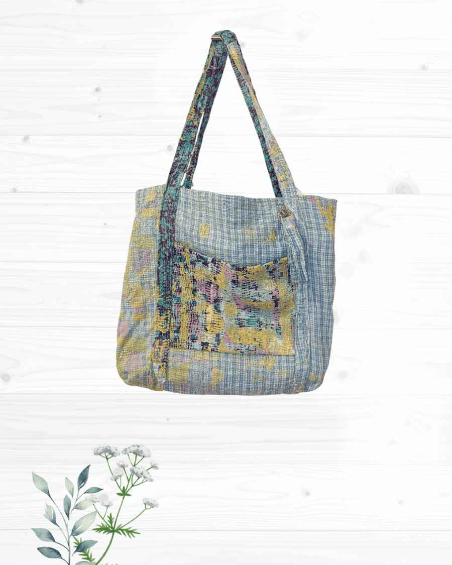 Vintage Kantha Bag - Asha Project Kantha-Saree-Handmade