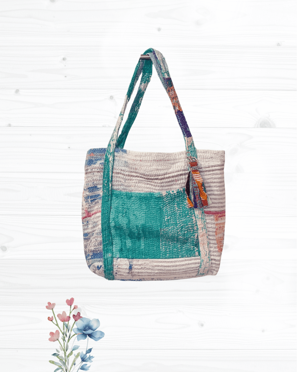 Vintage Kantha Bag - Asha Project Kantha-Saree-Handmade