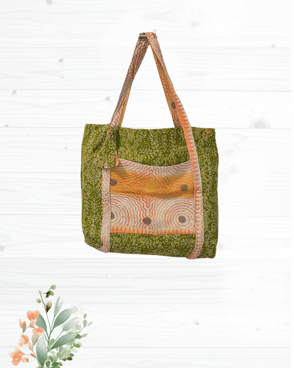 Vintage Kantha Bag - Asha Project Kantha-Saree-Handmade