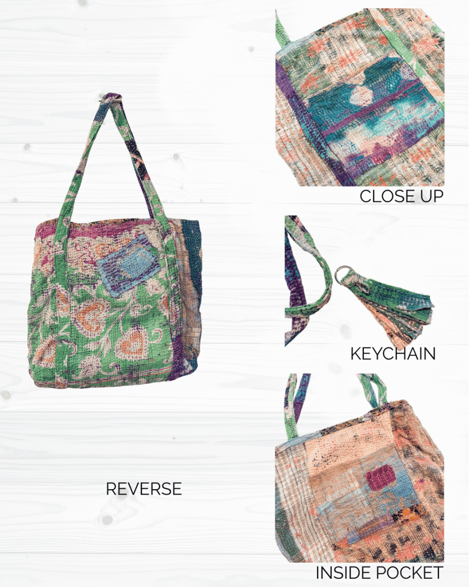 Vintage Kantha Bag - Asha Project Kantha-Saree-Handmade