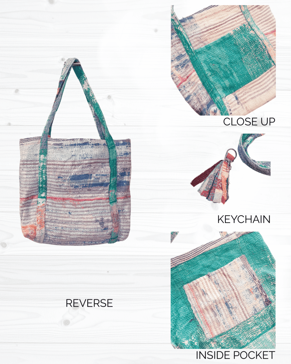 Vintage Kantha Bag - Asha Project Kantha-Saree-Handmade