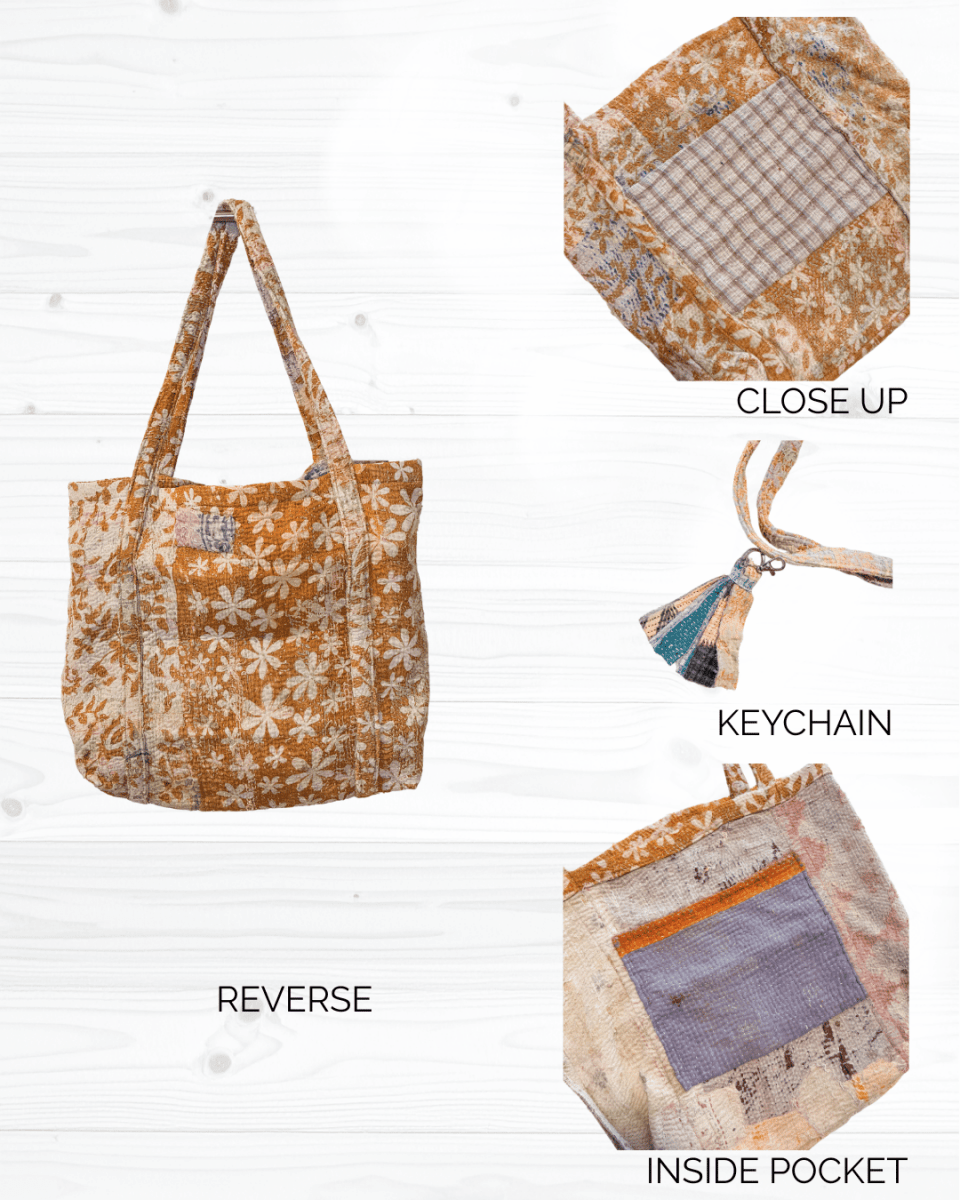 Vintage Kantha Bag - Asha Project Kantha-Saree-Handmade
