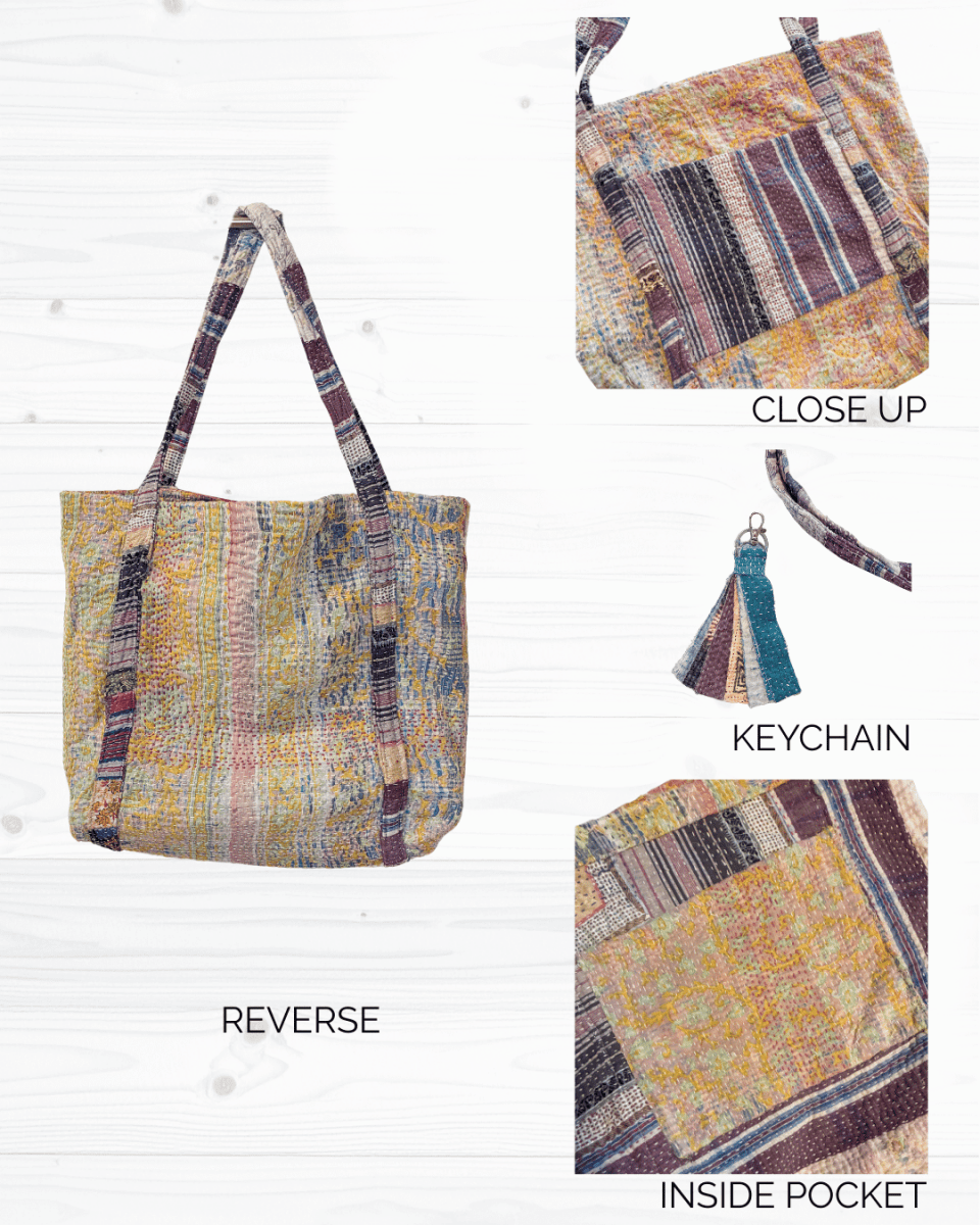 Vintage Kantha Bag - Asha Project Kantha-Saree-Handmade