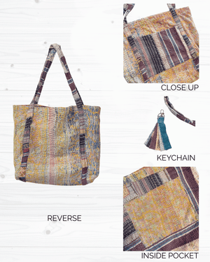 Vintage Kantha Bag - Asha Project Kantha-Saree-Handmade