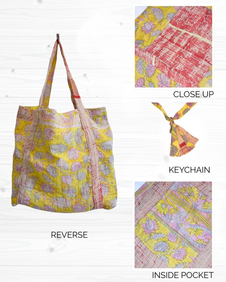 Vintage Kantha Bag - Asha Project Kantha - Saree - Handmade