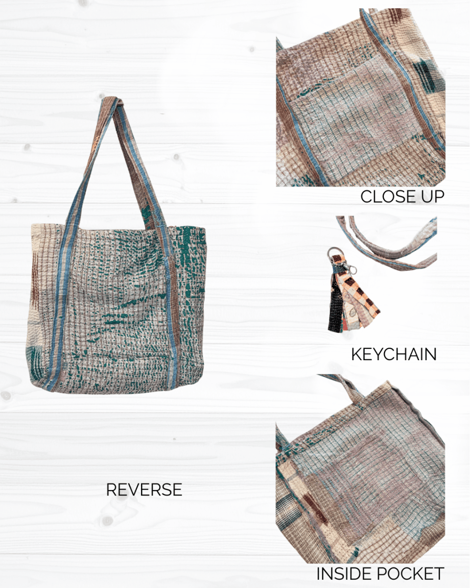 Vintage Kantha Bag - Asha Project Kantha-Saree-Handmade