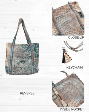 Vintage Kantha Bag - Asha Project Kantha-Saree-Handmade