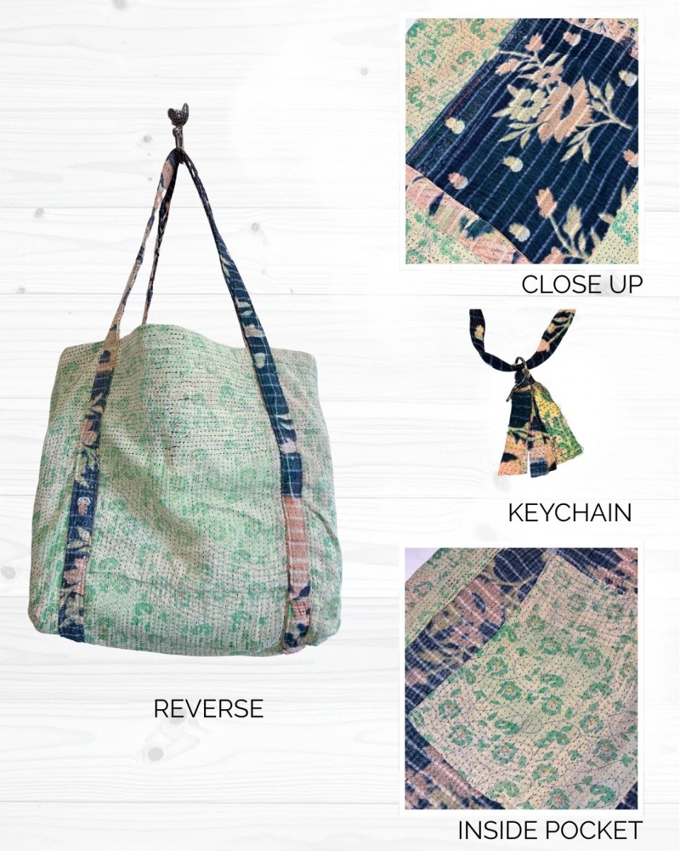Vintage Kantha Bag - Asha Project Kantha - Saree - Handmade