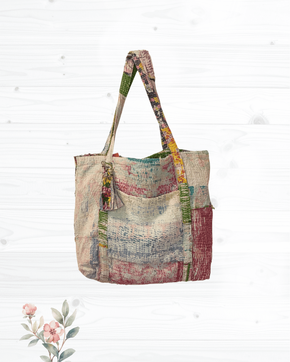 Vintage Kantha Bag - Asha Project Kantha-Saree-Handmade