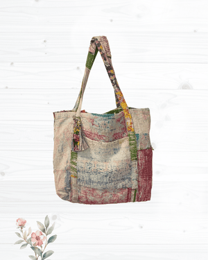 Vintage Kantha Bag - Asha Project Kantha-Saree-Handmade