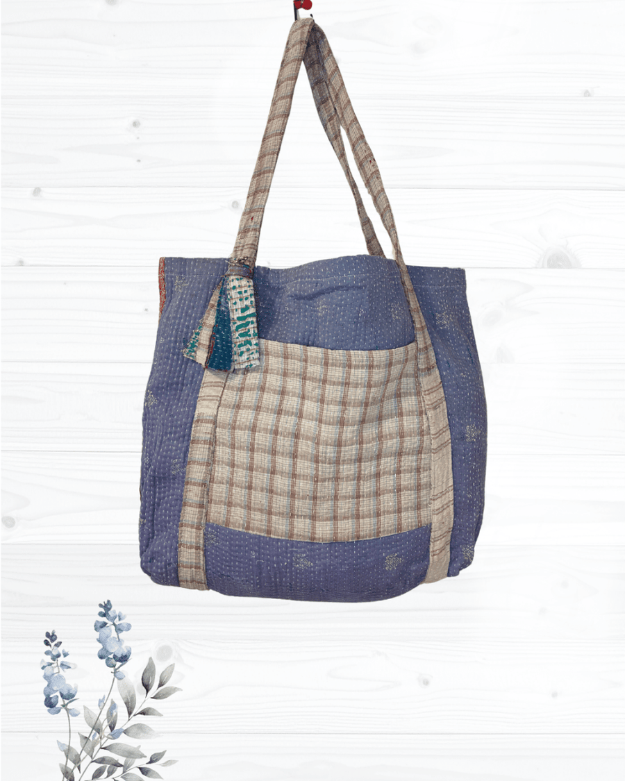 Vintage Kantha Bag - Asha Project Kantha - Saree - Handmade