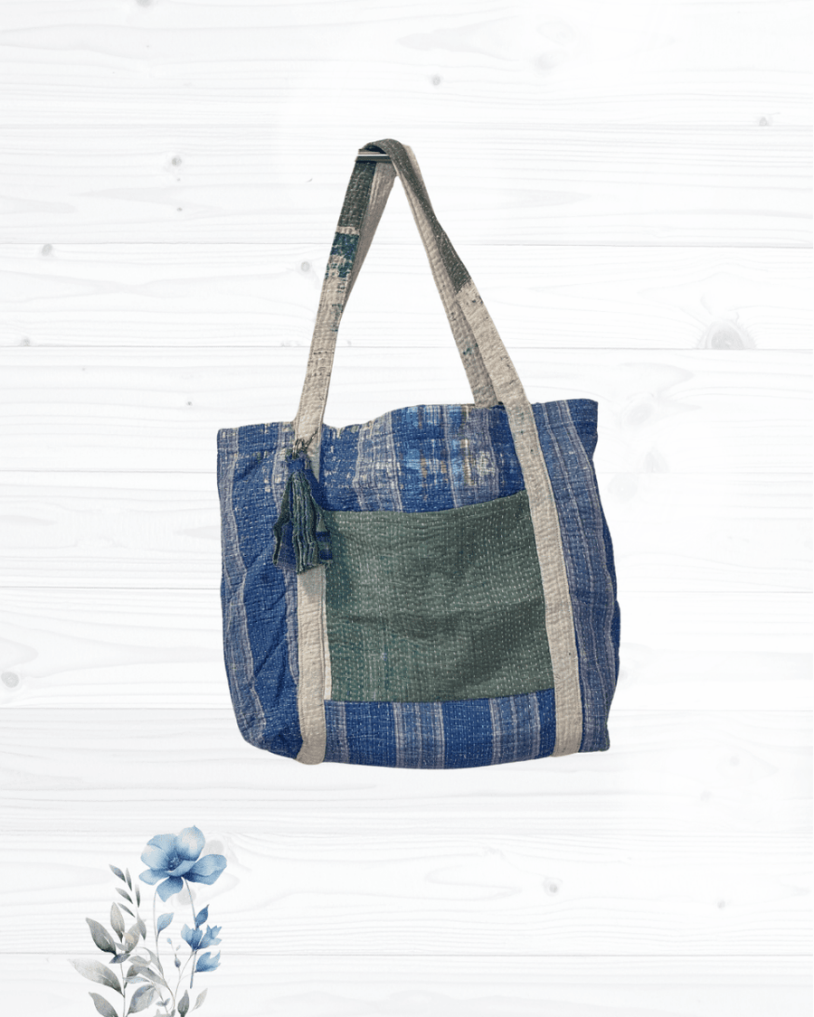 Vintage Kantha Bag - Asha Project Kantha-Saree-Handmade