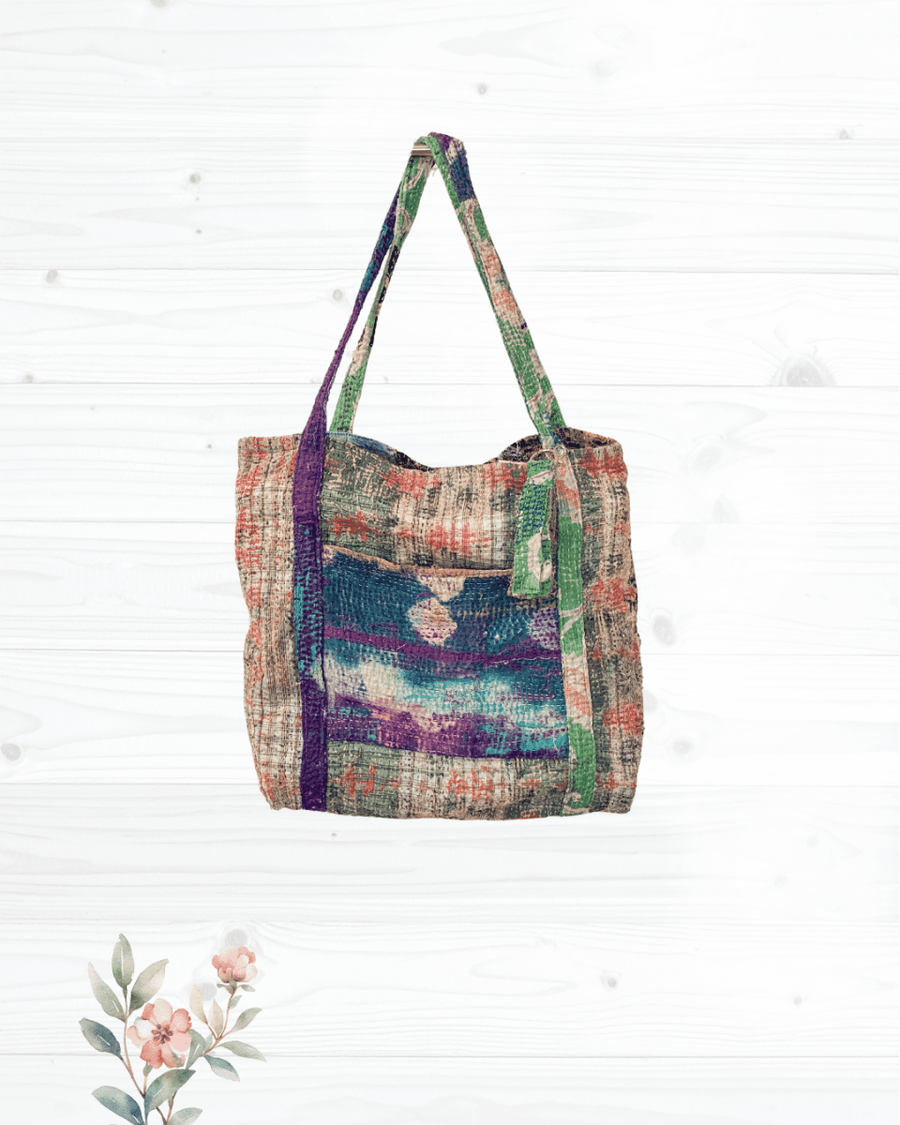 Vintage Kantha Bag - Asha Project Kantha-Saree-Handmade