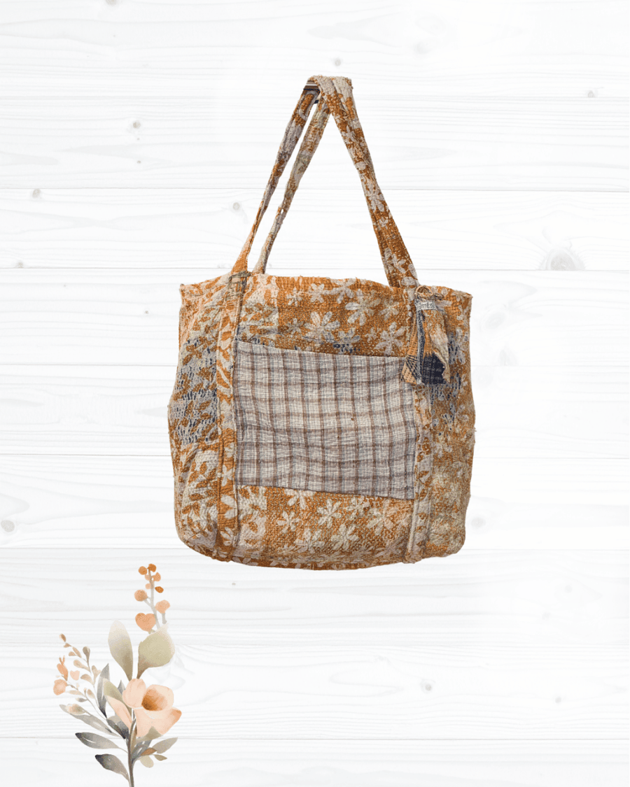 Vintage Kantha Bag - Asha Project Kantha-Saree-Handmade