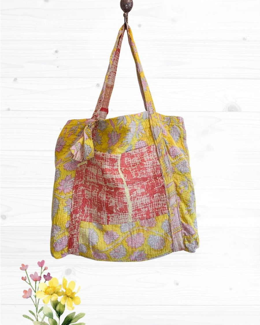 Vintage Kantha Bag - Asha Project Kantha - Saree - Handmade