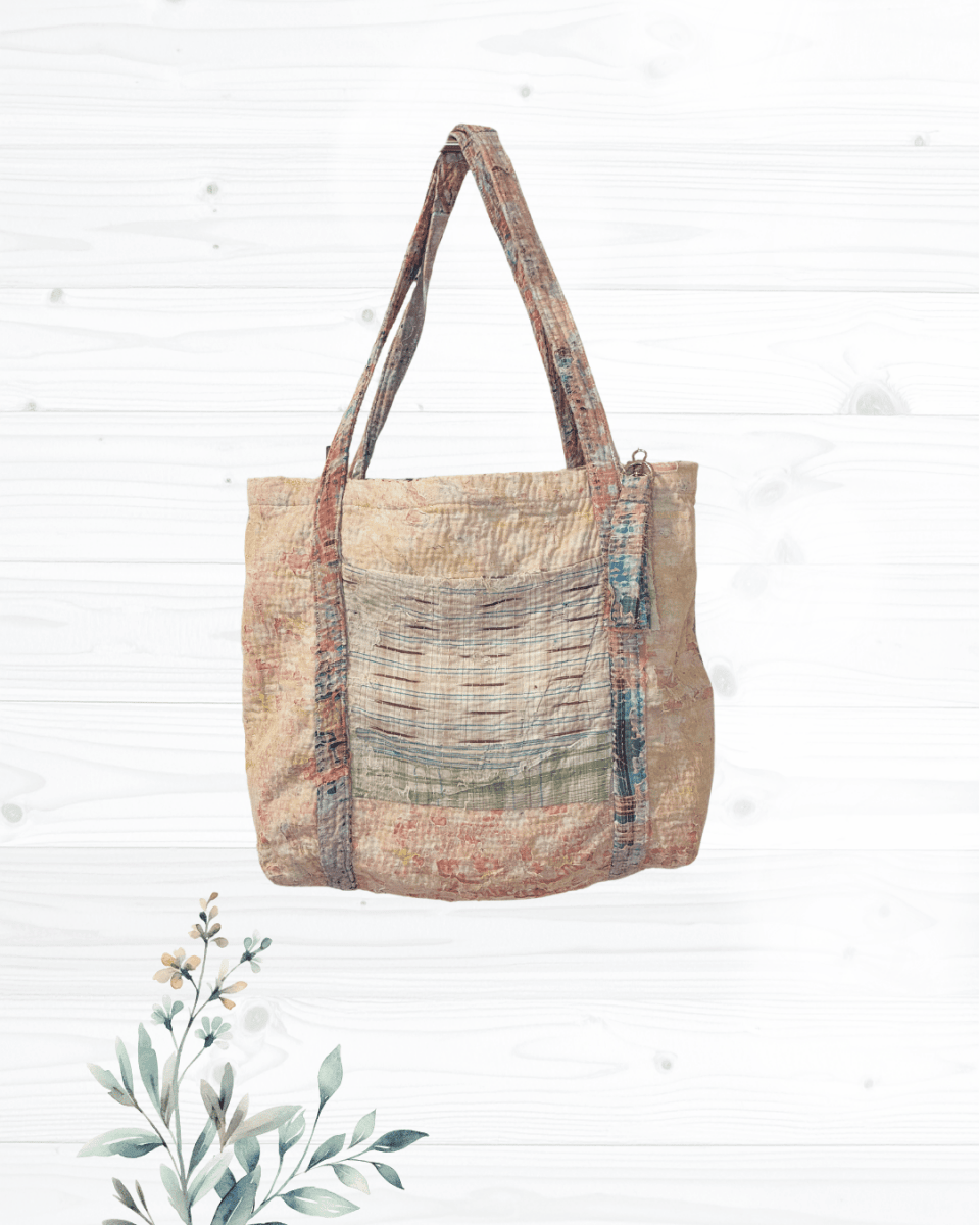 Vintage Kantha Bag - Asha Project Kantha-Saree-Handmade