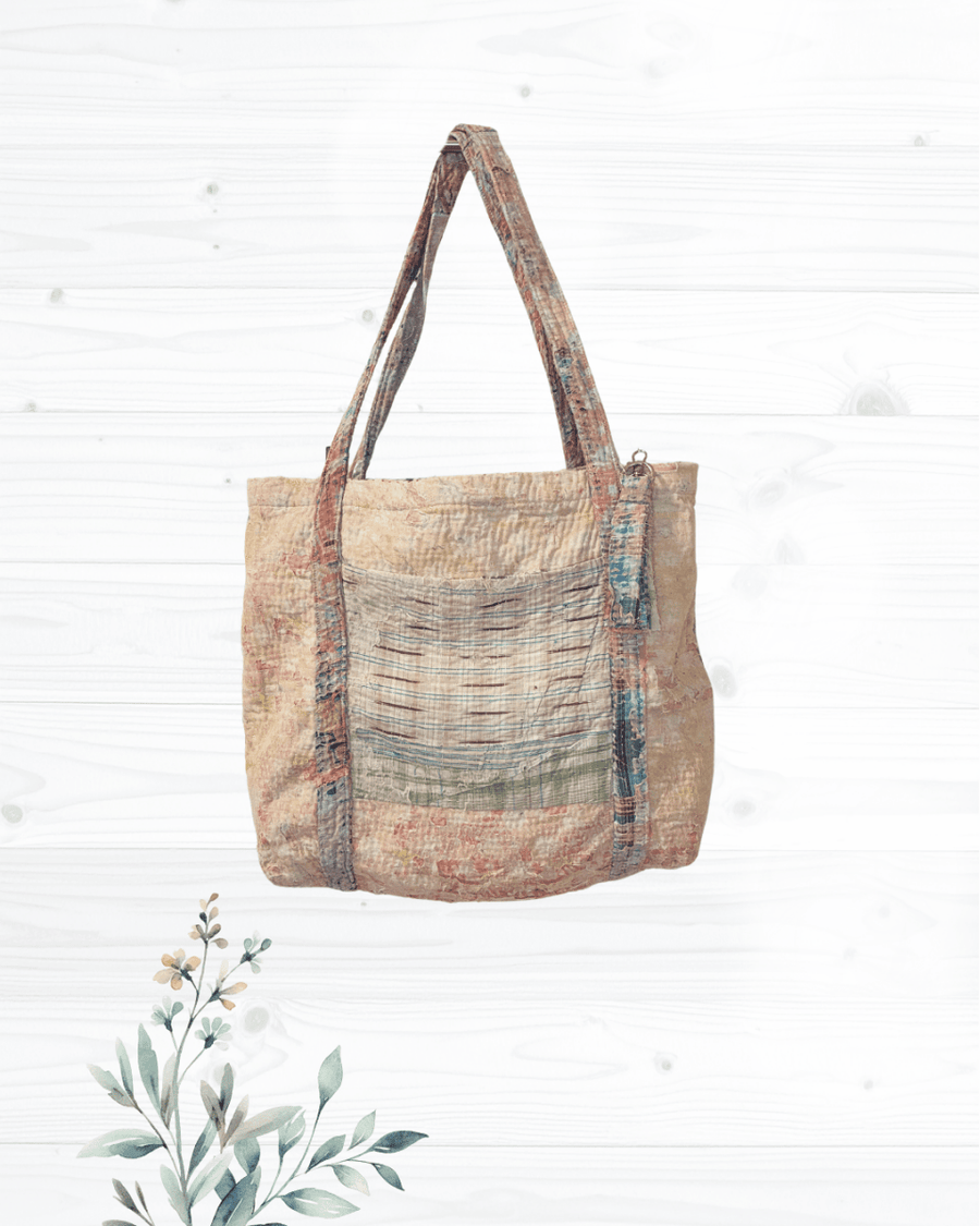 Vintage Kantha Bag - Asha Project Kantha-Saree-Handmade