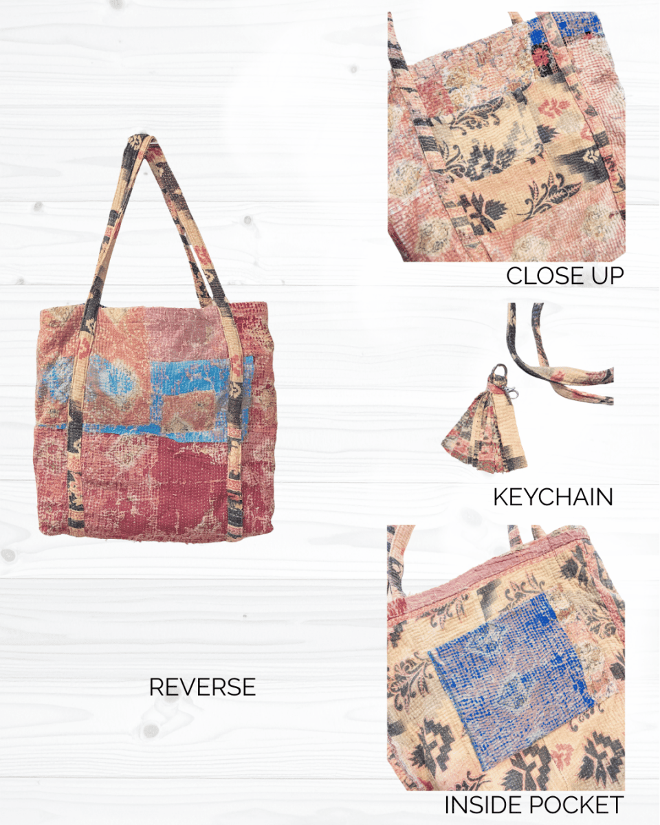 Vintage Kantha Bag - Asha Project Kantha-Saree-Handmade
