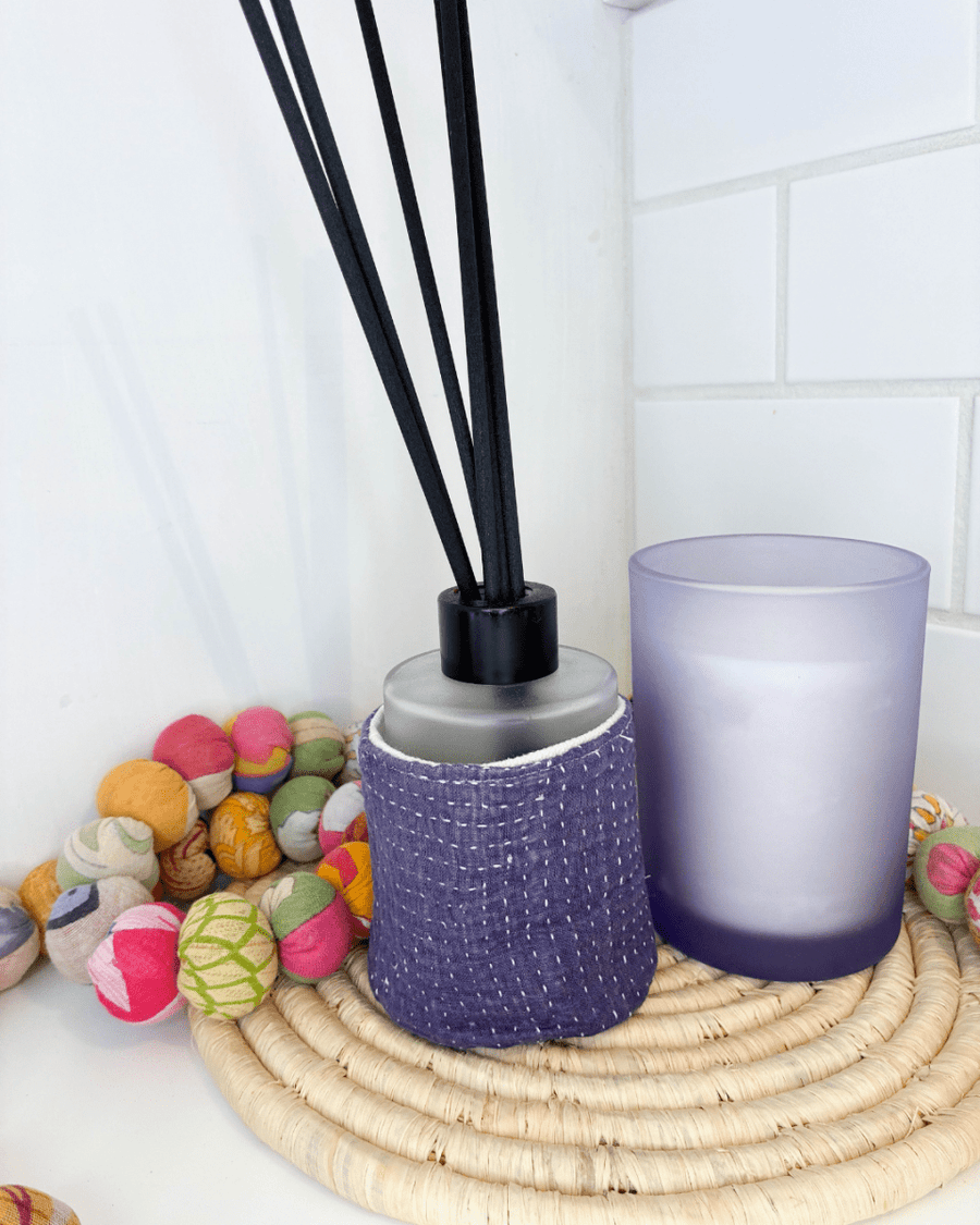 Vintage Kantha Basket | 3 in - Asha Project Kantha - Saree - Handmade